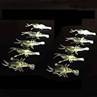 Kongnijiwa 10pcs plástico Simulación noctilucentes Suave gambas noctilucentes camarón de Pesca del señuelo Gancho Cebo